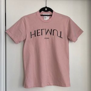 Helmut Lang Tops - Helmut Lang pink logo t-shirt Helmut Lang Tops - Helmut Lang pink logo t-shirt